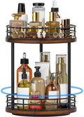 Bathroom Organizer Countertop,2 Tier Rotating Makeup Organizer Countertop for Vanity,Wooden Bathroom Counter Storage Shelf,Vanity Tray for Perfume,Skincare,Cosmetic