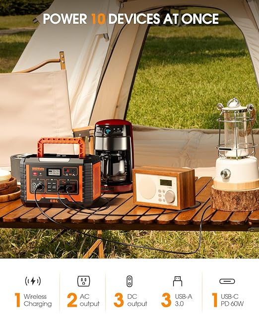 EBL Portable Power Station 1000W, Camping Solar Generator 270000mAh with 110V AC Outlet, PD 60W Fast Charging For Home Camping Emergency Backup