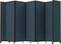 Versare Room Divider 360 Portable Wall Partition | Folding Panels | Large Freestanding Divider | Locking Wheels | Temporary Room Separator