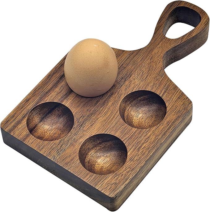 Multipurpose Wooden Eggs Storage Container For Refrigerator Countertops Kitchen Holder Tray Organizers With Handle Decorative Kitchen Display Tray