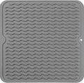 Silicone Dish Drying Mat for Multiple Usage,Easy clean,Eco-friendly,Heat-resistant Silicone Mat for Kitchen Counter or Sink,Refrigerator or Drawer liner Grey M 12 inches x 12 inches