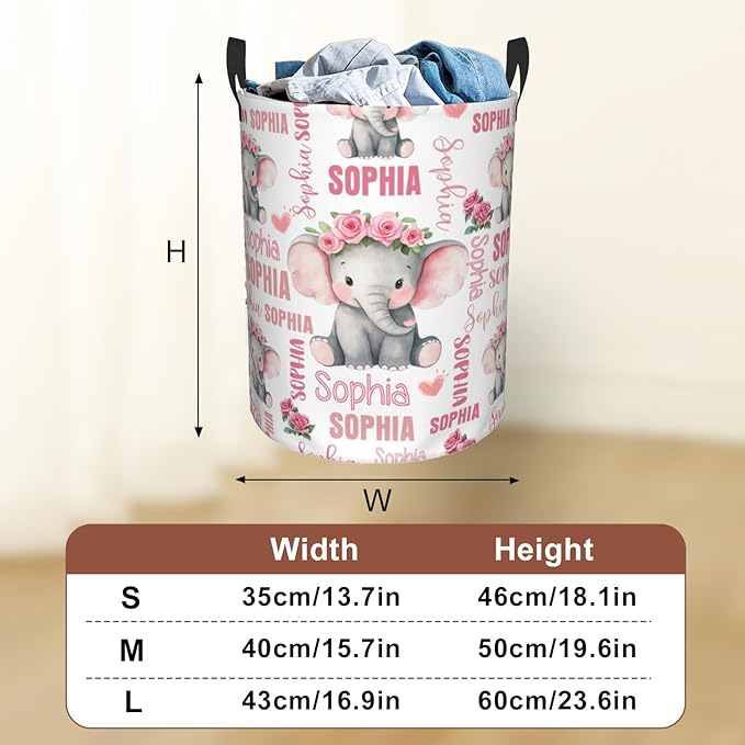 Custom Name Laundry Hamper, Personalized Laundry Baskets with Name for Boys Girls Women Men, Customized Collapsible Dirty Clothes Hamper Easy Storage Gifts for Bedroom Bathroom Living Room