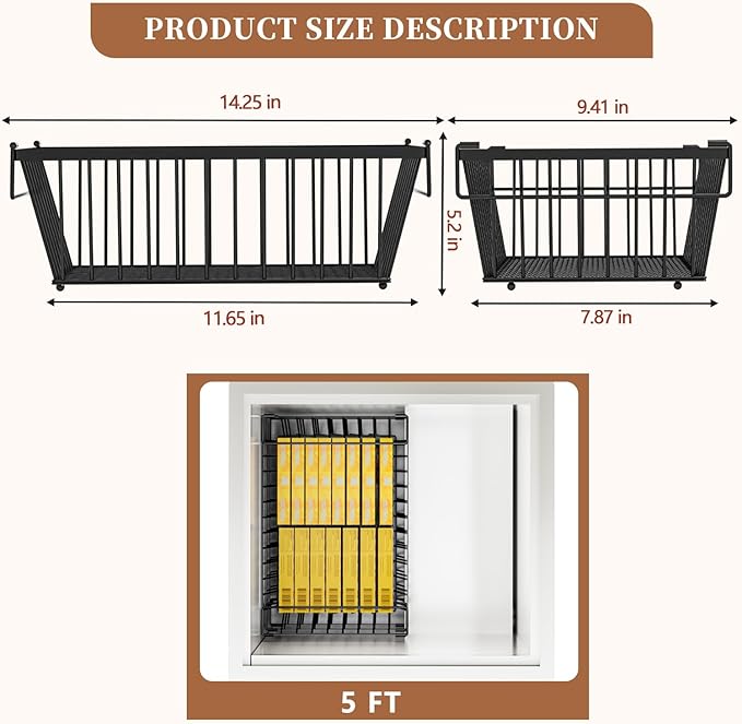 Freezer Organizer Bins ，Enhanced Leak-Proof Bottom，4 Pack Stackable Deep Freezer Organizer Bins for 5 Cu.FT Small Chest Freezer，Easy Get Bottom Foods without Digging（for 5 Cu.Ft