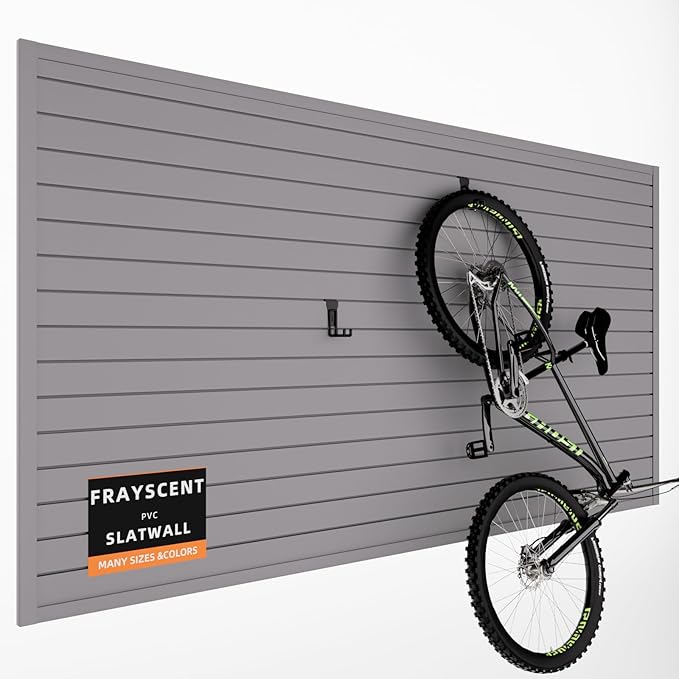 Slat Wall Paneling Garage Slat Wall Storage Systems Organizer Grey Slatwall 4x8 ft Garage Tool Mount Garden, PVC Wallpanel Storage & Organization Products