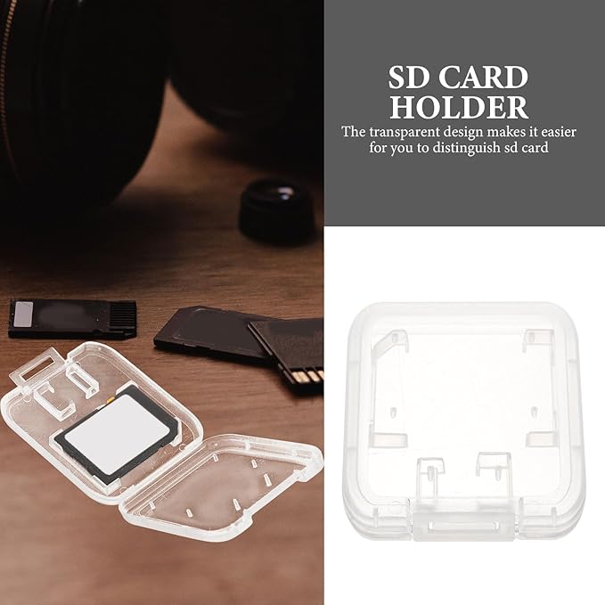 BESPORTBLE 24pcs 24pcs Transparent Memory Card Storage Case with Cover Compatible Card Organizer Box Lightweight Portable Holder for Secure Storage and Protection