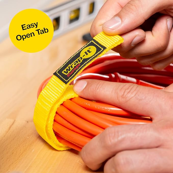 Wrap-It Storage Quick-Strap Cord Wraps, 9 inch (12 Pack) Red - Hook and Loop Strap, Extension Cord Holder Gifts for Boat, Rope, Hose, and Cable Storage and Organization