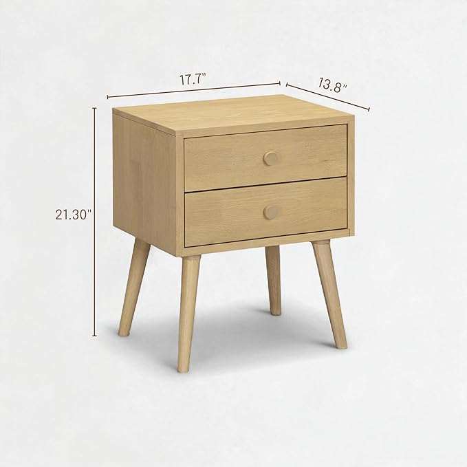 NTC Lux Nightstand with 2 Drawers, Featuring Adaptable Design, 150 lbs Load Capacity, Water-Resistant, Elevate Your Space, Easy Assembly - Sand
