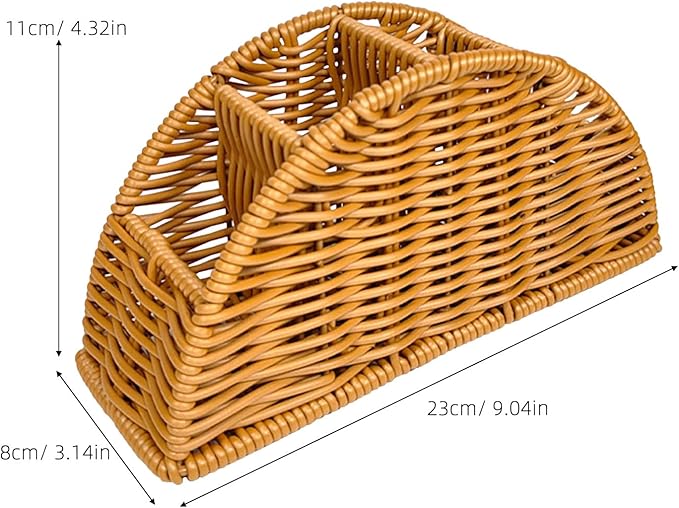 jojofuny Synthetic Rattan Remote Storage Holder Organizer Makeup Brush Holder Vintage Desk Caddy Tissue Box Organizer For Coffee Table Bedroom Bathroom