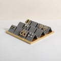 GemeShou Golden coated earring display stand for selling, velvet stud earring holder for jewelry display, Jewlery earring storage organizer tray, studs holder jewelry organizer【Earring holder-Grey】