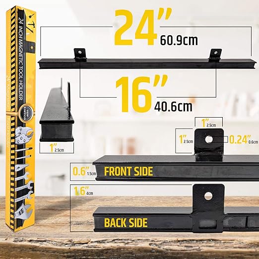 24" Heavy-Duty Magnetic Tool Holder (Upgraded Version) - Extremely Powerful Magnetic Pull Force to Hold Heavy Tools - Professional Space-Saving Magnetic Bar - Tool Organizer Rack/Strip