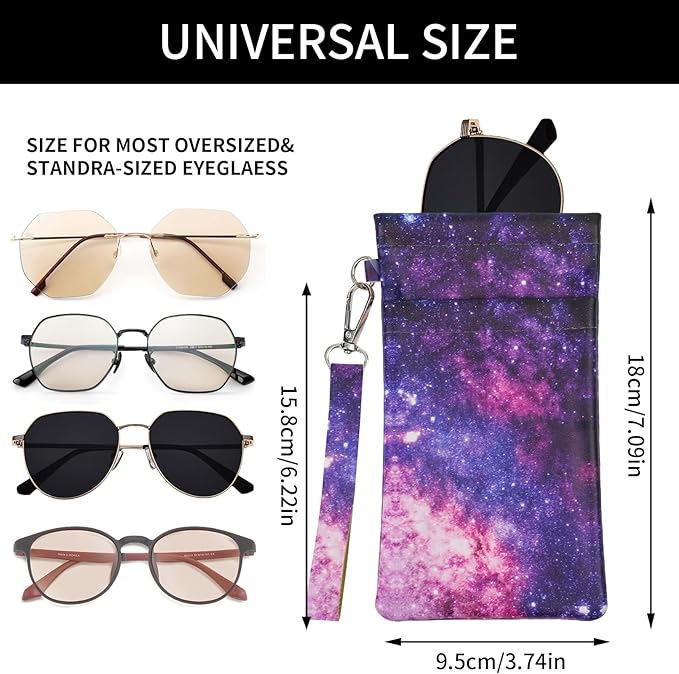 Double Eyeglass Case Soft Dual Glasses Case for Women Men Travel Squeeze Top Sunglasses Cases Eyeglasses Pouch