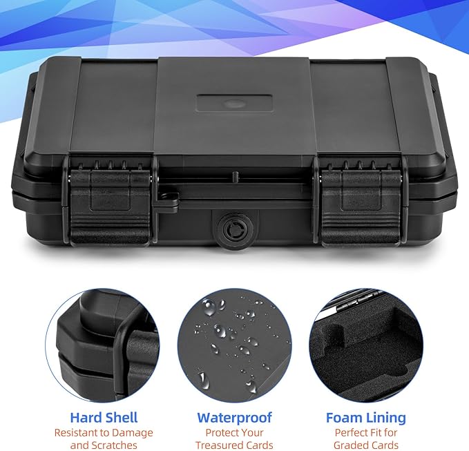 Graded Card Storage Box - Holds 3 Graded Cards, PSA Slab Case Sports Card Box for Trading Cards & Sports Cards
