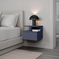 Floating Nightstand, 1 Drawer, Open Shelf, Wall Mounted Design, Blue