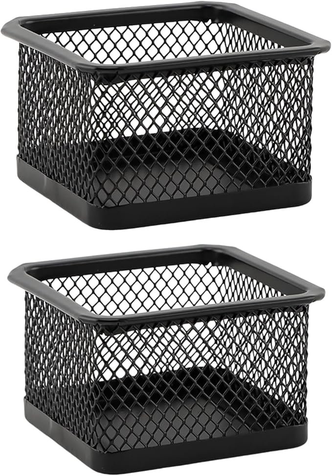 Paper Clip Holder for Desk, Paperclip Holders Mesh Paperclip Dispenser Organizer for Desk Binderclip Bobby Pin Holder Container for Home Office School(SIZE:2pcs)