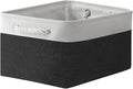 TheWarmHome Storage Bins for Shelves - 1 Pack 15.7x11.8x8.3 inch Canvas Storage Basket for Organizing Cubes Gift Dog Cloth Toy (White & Black)