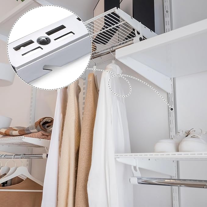 6 Pcs 47.5 Inches Shelf Rails Bracket Track Upright Closet System Hardware Adjustable Wall Standard Shelf Standards for Pantries, Linen Closets, Laundry Rooms, Utility Rooms (Sliver)