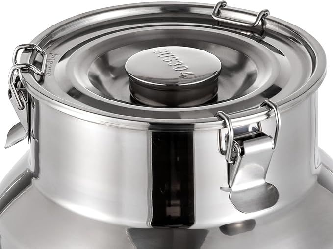 Milk Can Barrel Stainless Steel Beverage Drink Dispenser Large Capacity Storage Bucket Container with Faucet and Handles for Milk Coffee Wine Oil Rice Cereals Water (20L/5.28Gal)