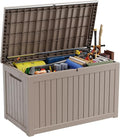 XXL 230 Gallon Large Resin Deck Box, Lockable Outdoor Storage Box for Patio Cushions Storage Furniture,Garden Tools, Pool Supplies, Weatherproof and UV Resistant- Grey (230 Gallon)