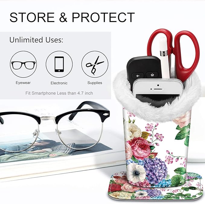 Fintie Plush Lined Eyeglasses Holder, Glasses Stand Case, Anti-scratch Glasses Storage Organizer for Desk, Nightstand, Office