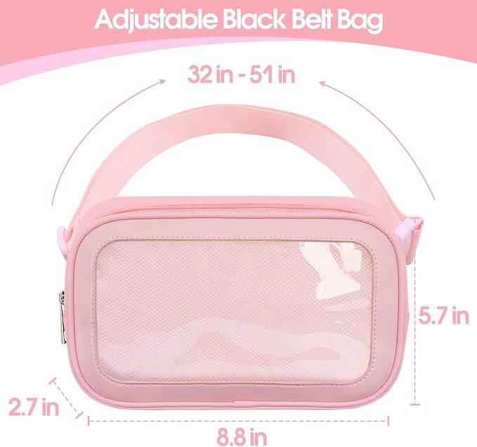 Pin Bag Fanny Pack, Ita Bag Storage Pin, Pink Crossbody Belt Bags for Women Girls Gifts, Pins Display for Sports Memorial Travel Brooches(No Pins Included)