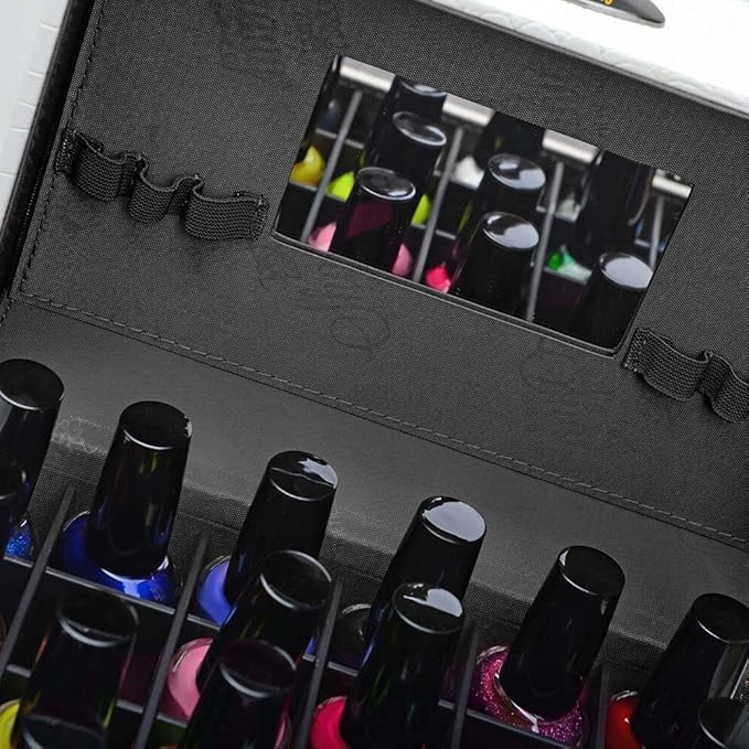 SHANY Color Matters - Makeup Travel Case Nail Accessories Organizer and Makeup Train Case - Makeup Storage Box - White Lily