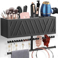Rustic Hair Dryer Holder Wall Mounted,Hair Styling Tools & Accessories Organizer,Bathroom Supplies & hot Tools vanities Organizer Caddy,for Storage Flat Iron,Blow Dryer,Curling Iron,Towel