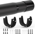 Closet Rod, 17 to 68 Inch Closet Rods for Hanging Clothes, Heavy Duty Adjustable Clothes Hanging Bar Rod Matte Black Closet Poles for Wardrobes, Closet, Bathroom, Windows,1.3 Inch Diameter