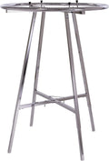 Econoco 36-Inch Folding Round Garment Rack, Adjustable 48–66″ Height Retail Display, Chrome Finish