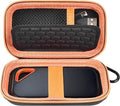 Hard Case Compatible with SanDisk Extreme PRO 500GB 1TB 2TB 4TB Portable External SSD. Carrying Travel Holder for Crucial X8 Solid State Drive (Box Only)-Orange Zipper