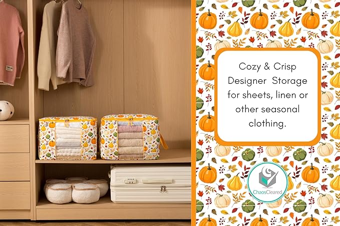 Canvas Storage Bags 2 Pack (Pumpkin Bright Yellow Bag 2 Pack)