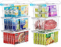iSPECLE Chest Freezer Organizer Bins - Fit 5 to 9 Cu.FT, 6 Pack Large Adjustable Freezer Organizer Bins for Deep Freezer, Easy Access & Stackable Chest Freezer Organizer Hold More Food, White