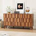 9 Drawer Dresser, Modern Fluted Storage Dresser with Deep Drawers and Metal Handles, Wood Chest of Drawers Storage Organizer for Bedroom, Living Room, Hallway (Walnut)