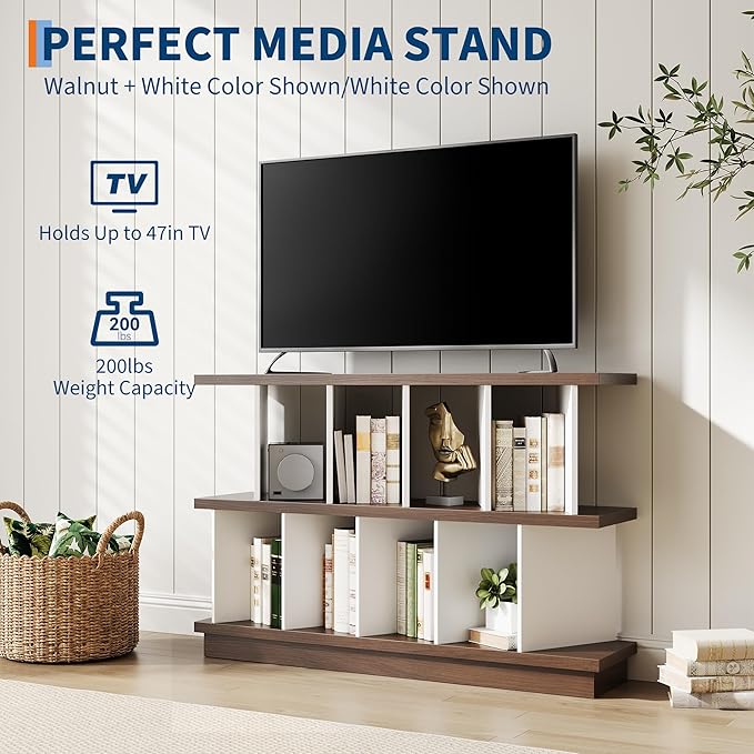 Garvee 8 Cube Storage Shelf Organizer - Wood Low Bookshelf with 10 Removable Back Panels, Display Storage Bookcase for Living Room, Bedroom, Entrance Hall, Home Office, Easy Assembly, Walnut