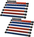 Socket Organizer Drive ABS Tools-Socket Holder, Premium Quality 12 Pieces Socket Holders Kit 1/4-Inch x 64 Clips, 3/8-Inch x 60 Clips, 1/2-Inch x 48 Clips