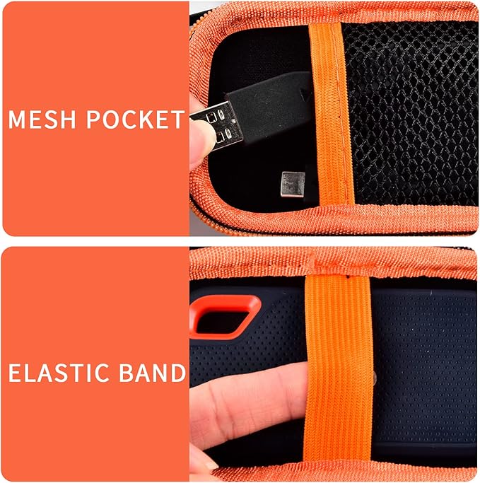 Case Compatible with SanDisk 1TB 2TB 500GB 4TB/for PRO Extreme Portable SSD, External Solid State Hard Drive Storage Holder for SDSSDE61/ SDSSDE60/ SDSSDE81/SDSSDE30/SDSSDE60 (Box Only)(Orange)