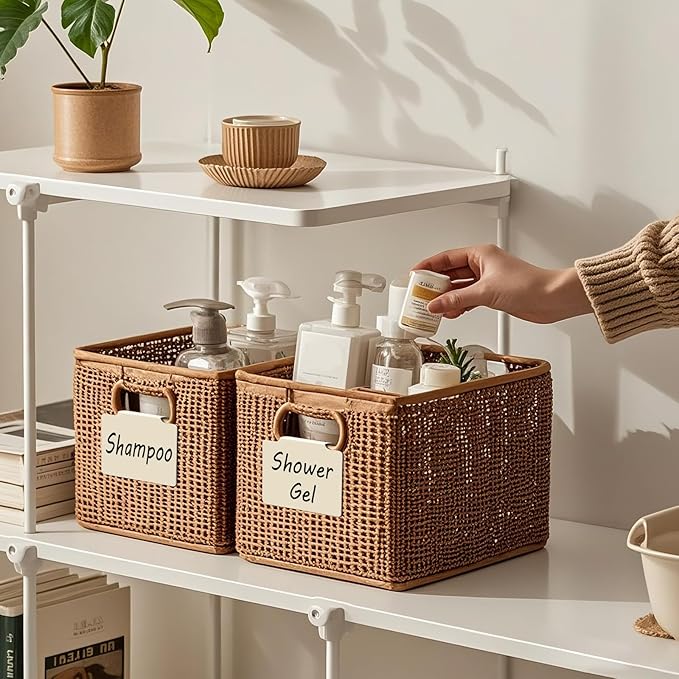 Metal Basket Bin Label Clip (Cream, 18 Metal Label Clip)