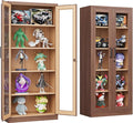 Metal Storage Cabinet with Lock and Glass Doors,Glass Display Cabinet,Tall Storage Cabinets,Locking Curio Cabinets with 5 Shelves for Collectibles,Home,Office,Living Room