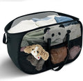 100L Extra Large Mesh Pop Up Hamper with Handles and bag, Upgraded Cationic XL Collapsible Laundry Baskets, Portable Stair Basket, Dirty Clothes Hamper for Cruise Travel Bedroom. Black