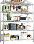 Storage Shelves Heavy Duty, 48" L x 20" W x 72" H Garage Wire Shelving Unit Loads 2000LBS, 5-Tier Adjustable Metal Industrial Utility Shelf Rack for Kitchen, Laundry Room, Pantry, Warehouse, Basement