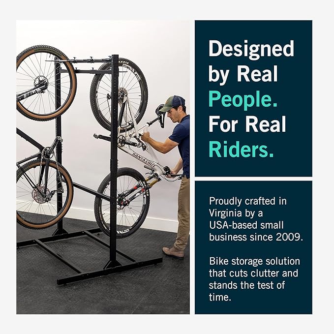 StoreYourBoard Indoor Bike Rack - Freestanding 8 Bike Storage Stand - Heavy-Duty Bike Holder for Garage or Home - Space-Saving Indoor Bike Stands for Road, Mountain, and Hybrid Bicycles - Black