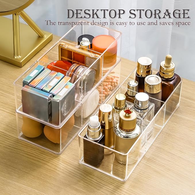 Acrylic Organizer 2 pieces Makeup Organizer Countertop For Drawers Organizer Storage Bathroom Organizers And Storage Is A Good Choice For Desktop Finishing (2)