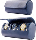 MR.OKAY 3 Watch Travel Case -Classic Leather Watch Case with Perfect Texture. Watch Carrying Case or Organizer for Storage and Display. Ideal Gift for Men Traveling, All Handmade by Artisans