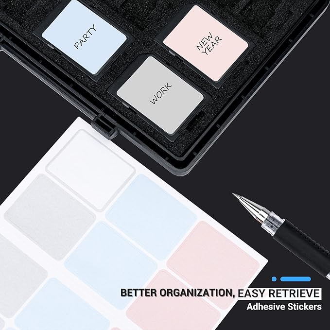 [High Capacity] 54 Slots Memory Card Case for 36 Micro SD and 18 SD Cards with Labels,Water-Resistant Anti-Shock Anti-Dust,Micro SD/SDHC/SDXC TF Card and SD/SDHC/SDXC Holder Organizer Storage