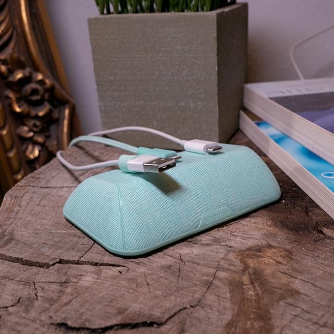 Smartish® Magnetic Cord Holder - Bigger Cable Wrangler Stocking Stuffer Organizer with Magnet Clips for Charger Management on Desktop, Nightstand - Holds 6+ Cables - Teal Me More