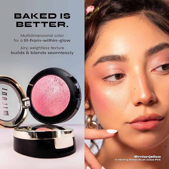 Milani Baked Blush, Powder Blush for Cheeks, Cruelty Free Makeup - Shape, Contour & Highlight Face for a Shimmery or Matte Finish -Petal Primavera
