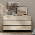 WAMPAT Dresser for Bedroom, Closet Organizers and Storage with 6 Drawers, Chest of Drawers with Metal Base, Modern Wood Dresser for Living Room, Entryway, Light Oak