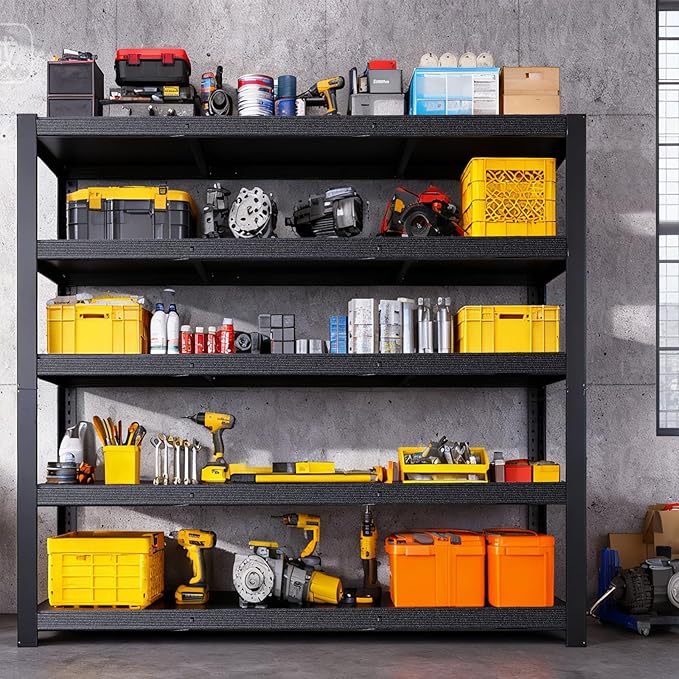 84''H Garage Shelving Heavy Duty, 3050LBS Storage Shelves, Adjustable Metal Shelf, Strong Steel Shelving, Metal Storage Rack for Garage Organization, Basement, Workshop.