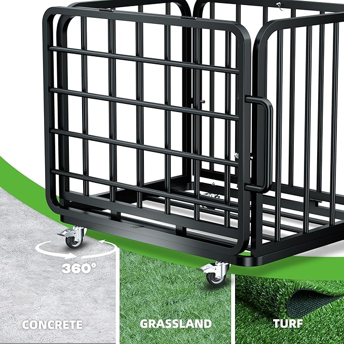 MR Foldable Ball Cart with Wheels, Heavy-Duty Ball Cage Garage Sports Equipment Organizer, Collapsible Metal Rolling Multi Sports Ball Storage for Gym, Lockable Lid, Indoor and Outdoor