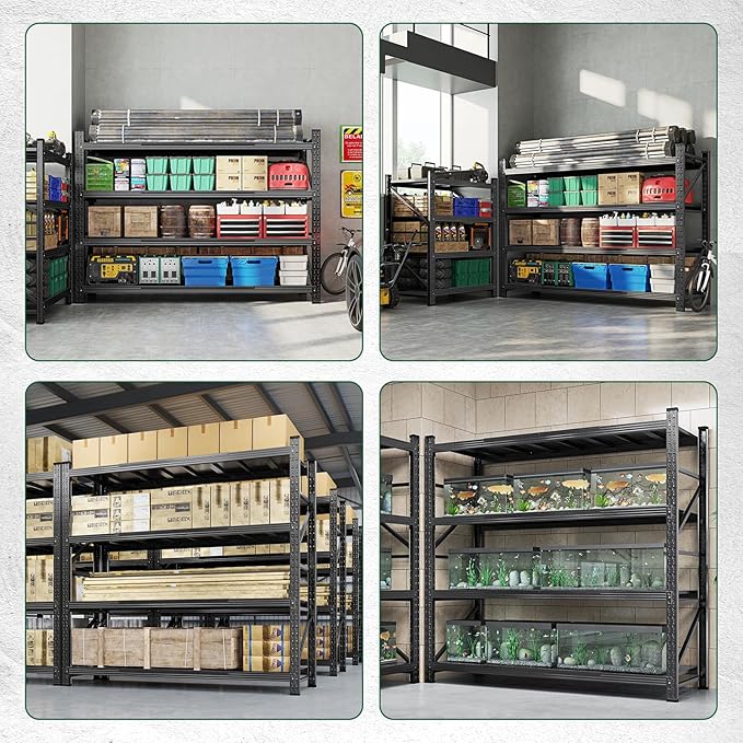 Letaya 6000LBS Storage Shelves Heavy Duty,79" W Garage Shelving Units, 4 Tier Adjustable Utility Rack Shelf,Large Metal Industrial Shelves,for Shop,Warehouse,Basement (79" W x 24" D x 79" H)