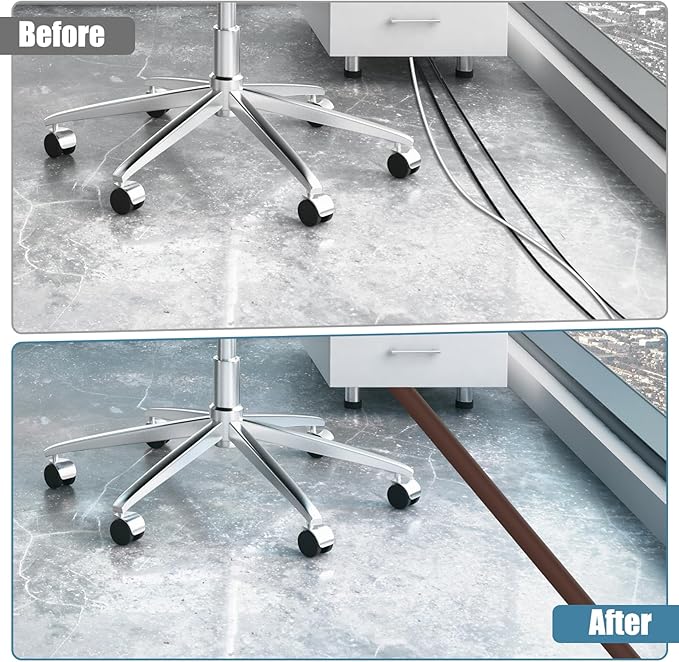 Floor Cord Covers for Wires 20FT Cable Hider Wire Cover Self Adhesive Cord Hider Floor for Offices, Homes, Workshops, Warehouses Cable Cavity 0.39" W x 0.27" H